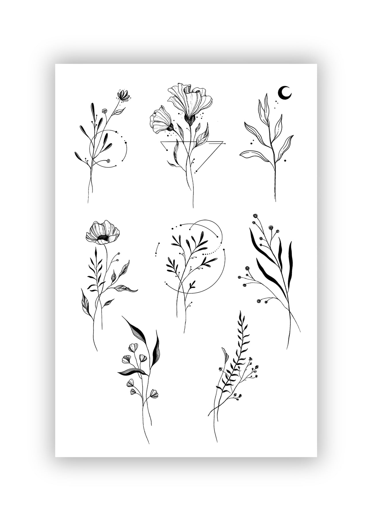 Set 8 tatuaje temporare Floare