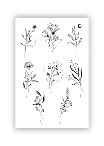 Set 8 tatuaje temporare Floare