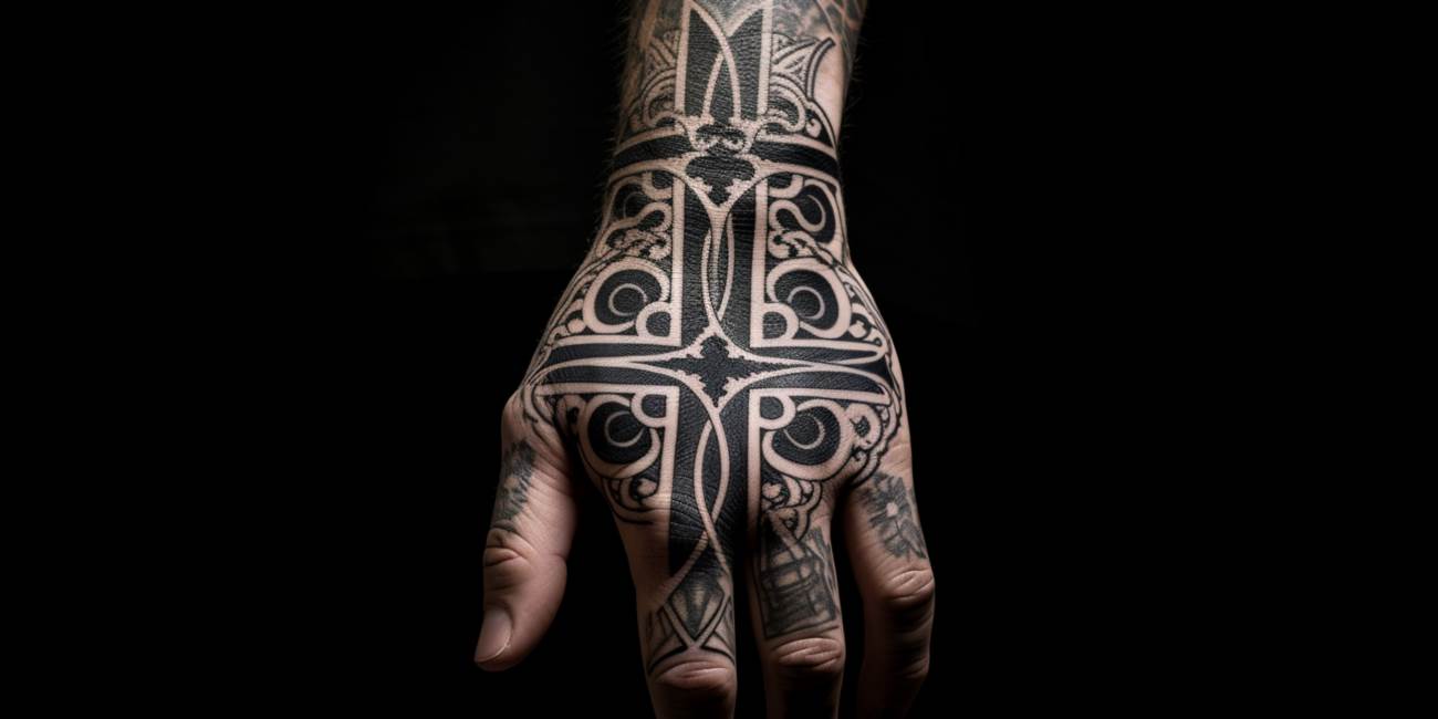 Tatuaje cruce pe mână băieți